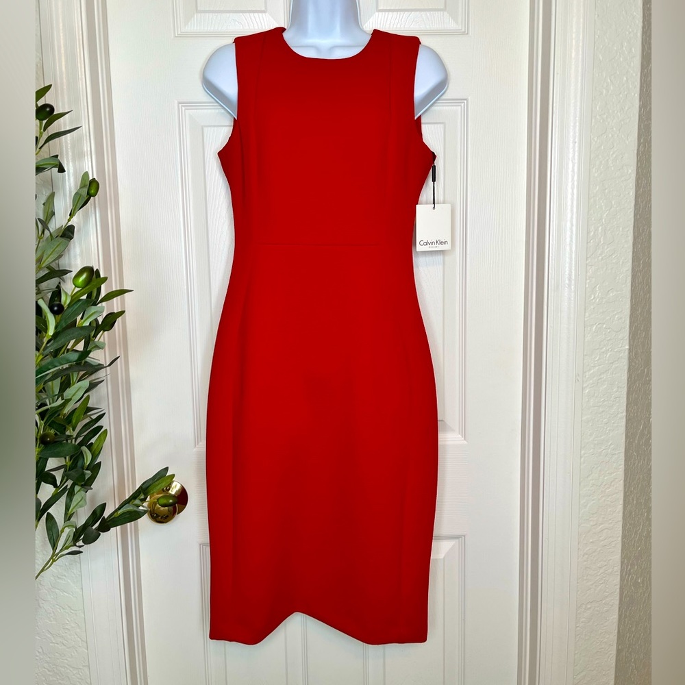 NWT CK red scuba dress